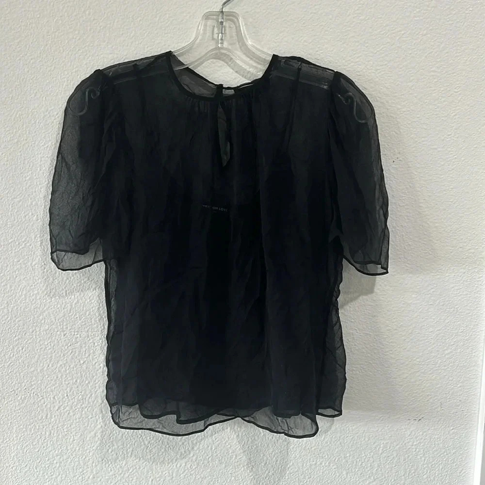 Generation Love Abella Silk Puff Sleeve Top, NWT - Picture 5 of 7